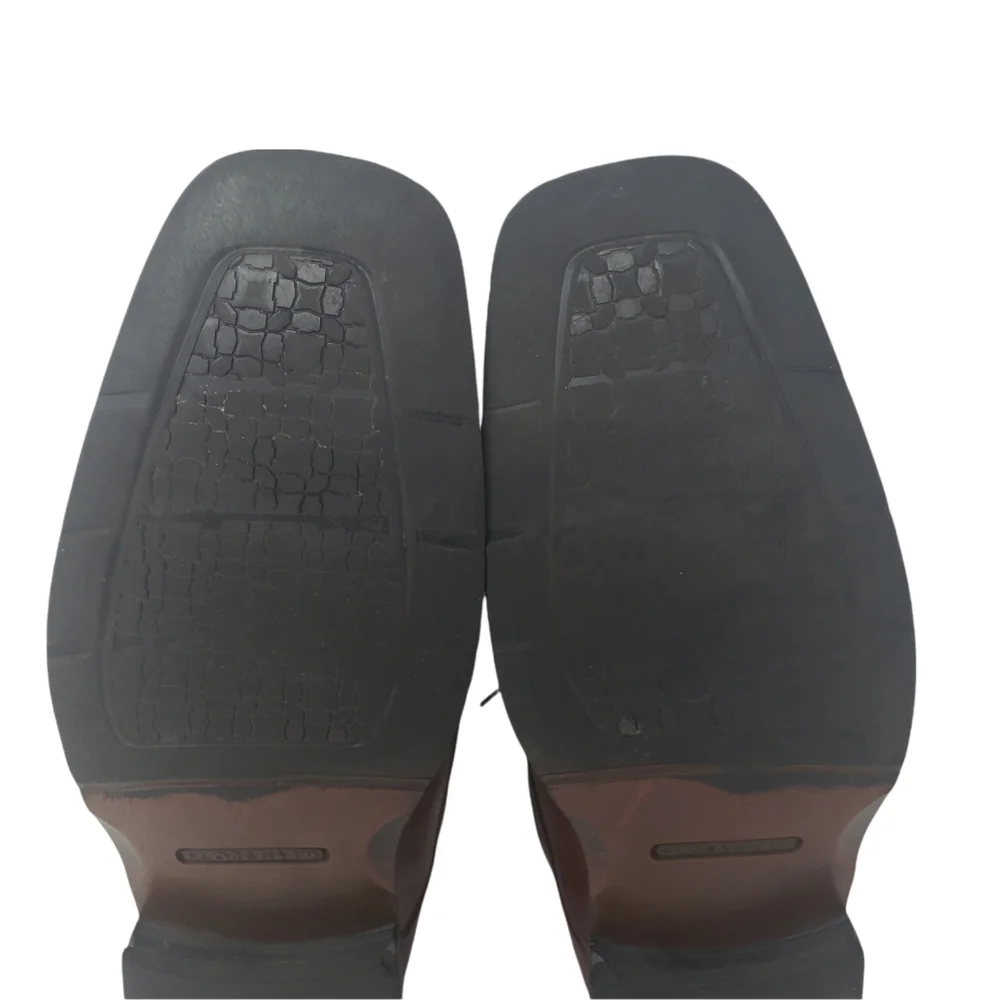 Florsheim Brown Leather Oxfords‎ Size 12 D Lace Up Square Toe